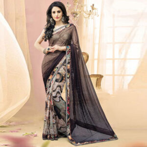Black Silk Festival Wear Saree - Image 1