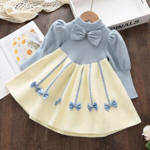 Blue Bows Sweater Dress - Image 1