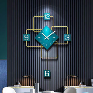 Gold & Green Fashion Wall Clock - Image 1