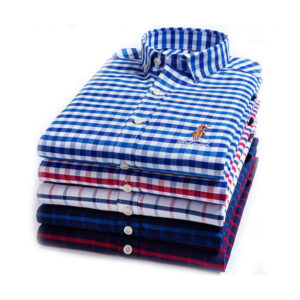 Spring Trendy Oxford Plaid Shirts - Image 1