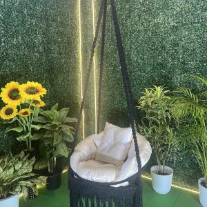Midnight Nest Macramé Hanging Swing - Image 1
