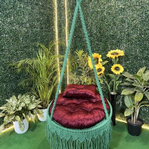 Forest Jewel Macramé Hanging Swing - Image 1